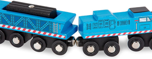 Battat Classic Trains 6Pc Wooden Railroad Set - Magnetic Toy Trains with Engines & Cars for Kids 3 Years +