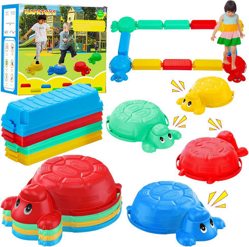 Balance Beams Stepping Stones for Kids - 12 Pcs Turtle Jumping Stones, Toddler Obstacle Course Coordination Game Toys