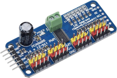 5PCS SG90 9g 16 PCA9685 12-Bit Servo Motor + Channel PWM Servo Motor Driver IIC Module DIY Kit for RC Robot Arm