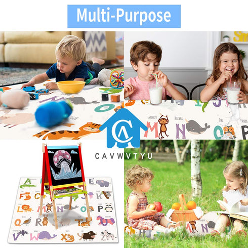 51" Splat Mat for Under High Chair, SI Anti-Slip Waterproof Multipurpose Splash Mat, Washable High Chair Mat Floor