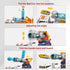 Dwi Dowellin Truck Toys for Kids, 28" Large Car Toys Include 4 Racing Cars + 6 Balls, Light & Sounds, Ejection &