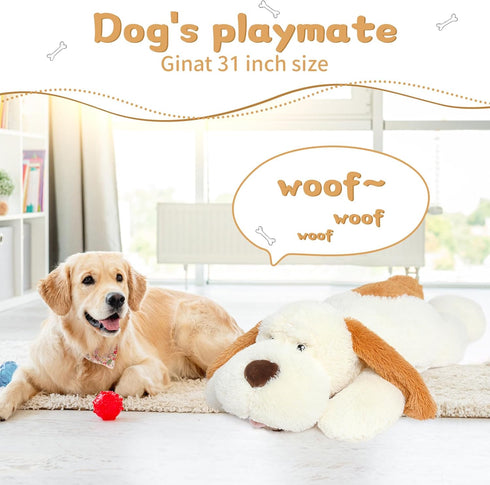 MorisMos Giant Dog Stuffed Animal, 31" Soft Plush Dog Pillow, Big Puppy Plush Toy for Kids