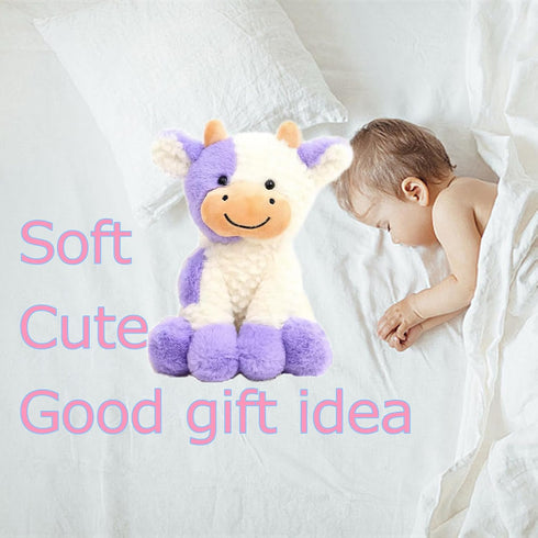 FAYUAKU 9" (9 Cow Stuffed Animals Plush Doll Kids Boys Girls Animal Purple Cow)