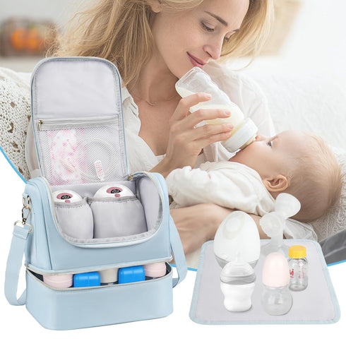 Jaffzora Willow/Eufy/Elvie/Momcozy M5/S12 Pack Wearable Breast Pump Bag with Cooler Compartment Fits for Pro/Medela