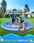 BoucyBudy 67" Summer 1-3 4-8 Dog Splash Pad, Heavy Duty Non-Slip Sprinkler Play Mat, Outdoor Water Toys for Toddlers