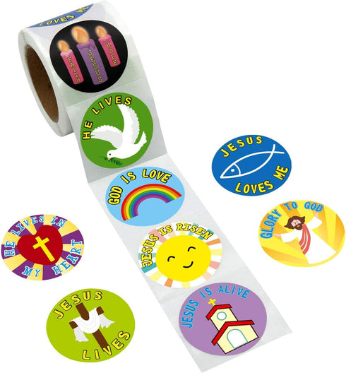 HE Lives Easter Religious Stickers, 200PCS Per Roll for VBS Education