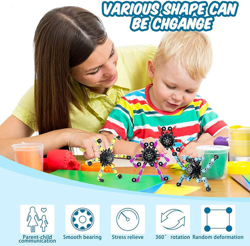 Sengtin 20pcs Random Fidget Spinners,DIY Deformable Robot Fingertip Toys,Decompression Spinner,Deformable Creative