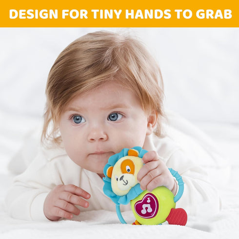 KiddoLab 3 Musical Caesar Teething Toy for Months and Up - Baby Teether, Rattle & Musical Toy with Lights & Fun Sound