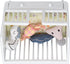 Dollhouse Crib 1:12 Miniature Baby DIY Accessories with 4 Cushions for Dollhouse Room