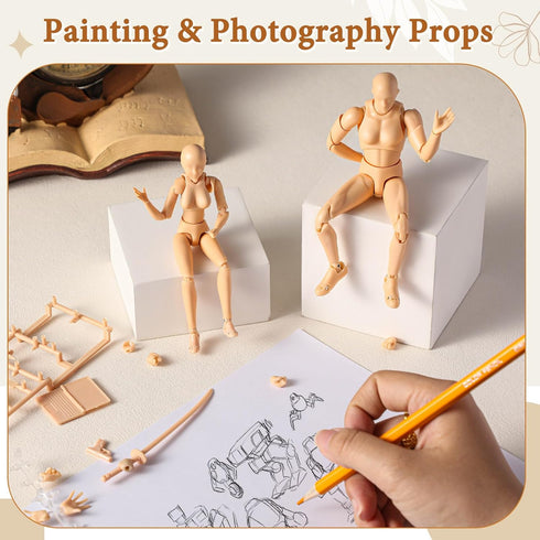 Set, Yookeer Body Drawing Action Figures Female and Male PVC Drawing Doll Human Model Manikin Art Mannequin Figures