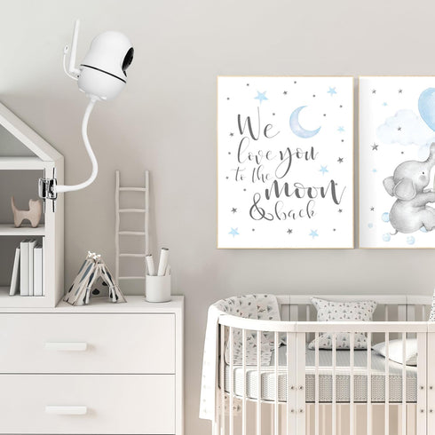 Flexible Baby Monitor Clip Clamp Mount, Compatible with HelloBaby and ANMEATE Cameras, No Tools Required