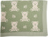 Baby Knit Blanket Soft Cotton Blend with Bear and Bee Design Cozy