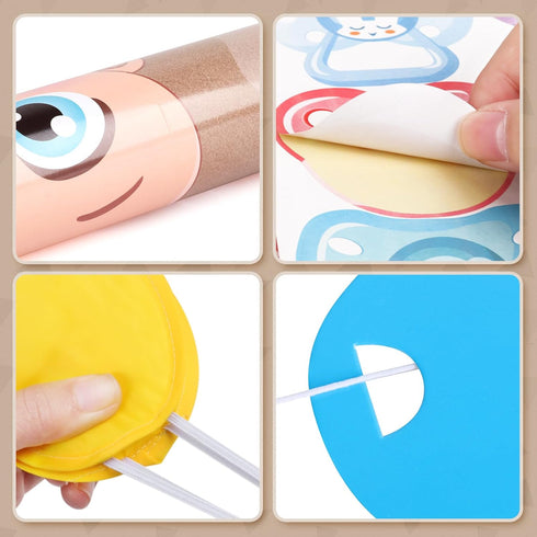 64 Pin The Pacifier On The Baby Game Baby Pacifier Games Poster with Pacifier Stickers for Baby Shower Party Favors