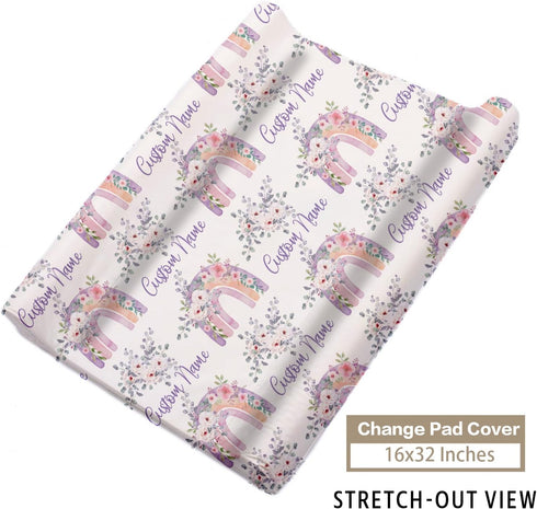 Set Custom Nursery Crib Bedding - Personalized Nursery Decor Baby Blanket Fitted Crib Sheet Changing Pad Cover Baby