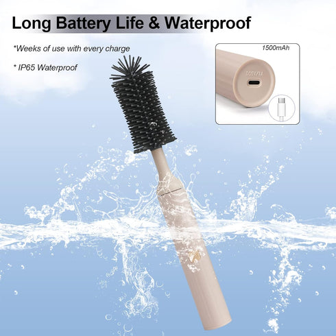 winforhour Set Electric Baby Bottle Brush Cleaner with Rechargeable Automatic Brush & Silicone Nipple/Straw Cleaners