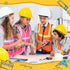 2 Pcs Kids Construction Vest, High Visibility Safety Costume for Children, Dress Up for Ages (Orange)
