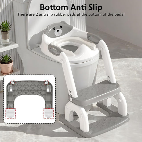 DEEKI 2 1 Potty Training Seat Upgrade in Toddler Training Toilet Chair Potty Seat with Step Stool Ladder for Baby Kids