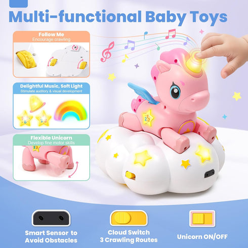 6-12 1 1st Duchong Baby Toy Months, Toys for Year Old Girl, Crawling Musical Unicorn Toys for Walking Toddler, Birthday