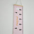 Kids Growth Chart, Wood Frame Fabric Canvas Height Measurement Ruler, 7.9 x 79in, Pink - Cloud