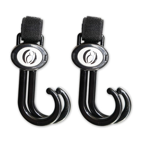 Lulyboo 2 Pack Multi-Use Organizer Hook Clips, Metal Handle for Strollers, Diaper Bags, and Shopping