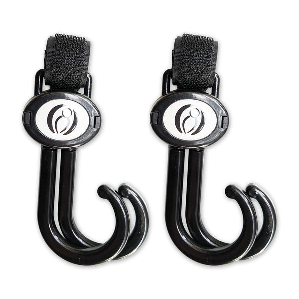 Lulyboo 2 Pack Multi-Use Organizer Hook Clips, Metal Handle for Strollers, Diaper Bags, and Shopping