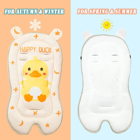 LETTON Baby Seat Pad Liner for Stroller, Universal Breathable Infant Carriage Cushion, Ultra-Soft Infant Car Seat Insert Cushion, Perfect for Car Seat, Stroller, Yellow Duckling by LETTON