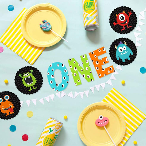 Monster Bash 1st Birthday Party Decorations, Little Monster High Chair Banner, Our Little Monster is Turning 1