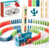 200 PCS Domino Train Toys Set, Automatic Dominos Building and Stacking Creative