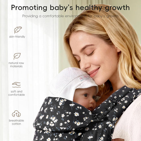 100% Baby Carrier Newborn to Toddler, Ergonomic and Adjustable Infant Baby Carrier Cotton with Head Support by Fruiteam