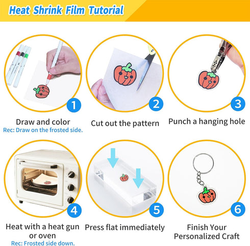 MOIKKA-GC 16 (7.9x5.7 Inch) Pcs Clear Shrink Plastic Sheets Shrinky Art Paper for DIY Crafts, Keychains, Phone & Kindle