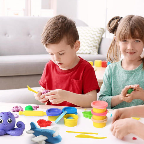 Mythcloud 24 Pack 16 3 4 5 6 7 8+ Stocking Stuffers for Kids - Colors DIY Playdough Bulk Classroom - Christmas Stocking