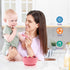 Suction Bowl with Lids and Spoons, Extra Strong Baby Feeding Essentials, BPA Free Silicone Baby Bowls for Infants &