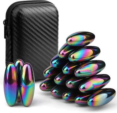 Amarlozn Rattle Fidget Magnets Snake Eggs for Adults, Hand Roller Magnetic Oval Toy