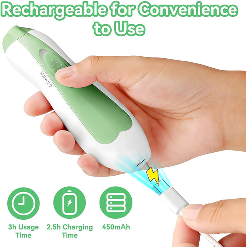 Trimmer 6 1 Set Qunlions life Baby Nail Electric, in Rechargeable Baby Nail Clippers Manicure Grooming Kit for Toddler