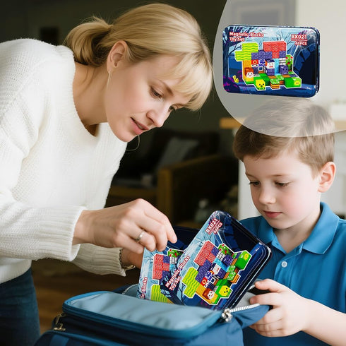 Voxifyx 48 Set Magnetic Building Blocks, Piece with Portable Iron Box, Kids Toys for STEM Learning, Children's Travel