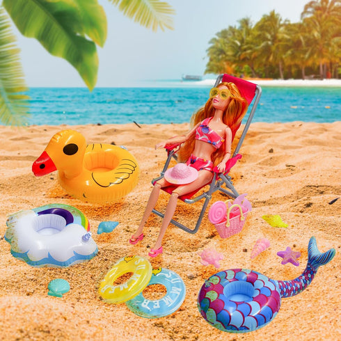 36Pcs Doll Clothes Accessories - Girl Doll Swimsuit Series for 11.5'' Dolls with Beach Accessories Included
