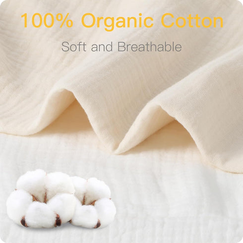 100% 2 Pack 52x28 Inches 28x52 Inches Organic Cotton Muslin Crib Sheets Fitted Crib Mattress Sheet for Baby Girls