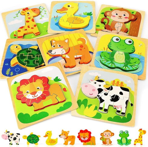 TOY Life Wooden Puzzles for Toddlers 2-4, Montessori Toys for 1 2