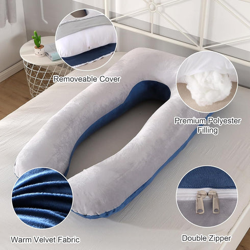 55 inches Amagoing Pregnancy Pillows for Sleeping, U Shaped Maternity Full Body Pillow for Pregnant Women with Hip