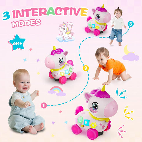 KAISASA 1 6-12-18 1st 1 7 8 9 10 12 Unicorn Toys for Year Old Girl Gifts, Musical Educational Baby Toy Month, Birthday