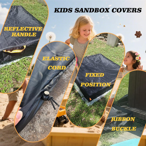 600D Handles,7.7 snap73.6" 73.6" 8" Square Sandbox Cover, Made Heavy Duty for Children's Sandbox Protection Kids