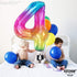 KatchOn Giant Rainbow 4 Balloon Number, 40 Inch, Number 4 Balloons for 4th Birthday Tie Dye Decorations
