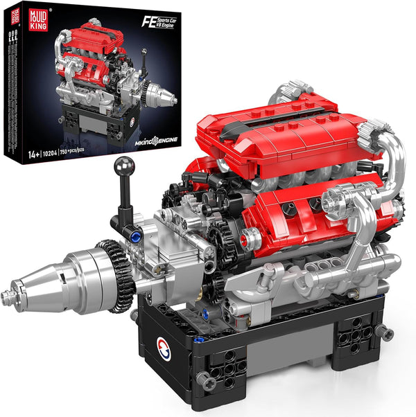 Mould King 10204 V8 Engine Building Blocks Sets, V8 Engine Model kit