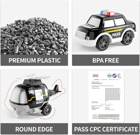 5 1 1 2 3 4 5 1-3 3-5, 1 2 3 4 5 Bennol Toddler in Police Truck Toys for Year Old Boys, Police Rescue Vehicles Car