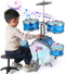 Kids Drum Set for Toddlers with 5 High Drums & Lights, Vibrating-Controlled Drum Kit Musical Instruments for Ages 1-5