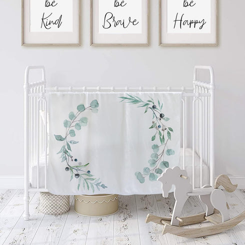 fundich 45"x40" Baby Milestone Blanket for Boys & Girls | Soft Monthly Picture Blanket for Newborn | Eucalyptus Nursery