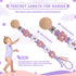 (2pack:Lavender 2) Pacifier Clip for Boys Girls Floral Daisy Macrame Baby Paci Clip Pacifier Holder Leash Boho Wooden
