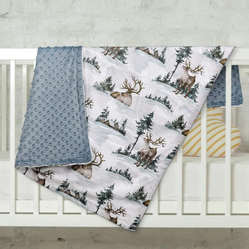 30 40 Inch Baby Blankets for Boys and Girls, Deer Super Soft Nursery Minky Blanket for Newborn Baby, Double Layer