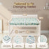 32"x16", 8" 100% 2 Pack, Baby Changing Pad Covers Girl Deep Pocket - Diaper Changing Pad Cover Nautical, Cotton Ocean