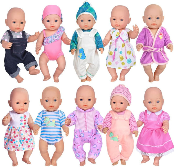 Ebuddy Doll Clothes 10 Sets Baby Doll Clothes Fit for 14-16 inch